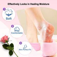 Moisturizing Socks, 1 Pair Moisturizing Gel Socks, Soft FeetMoisturizer Spa & Pedicure Socks For Dry Cracked Heels,Calluses,Gel Spa Socks For Repairing (Blue/Pink) - 藍色 - 查看 4