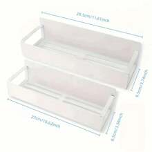 1/2 件套磁性侧置物架，适用于冰箱和洗衣机 - 无需钻孔即可轻松安装，光滑的黑色金属饰面，壁挂式香料收纳架，非常适合洗衣必需品