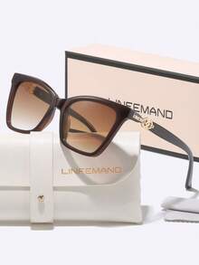 LINFEMAND Cat Eye Fashion Gradient Decorative Glasses, Unique Metal Rhinestone Accessories For Women, Suitable For Parties, Celebrations And Festivals - Multicolor - View 14