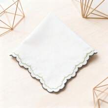 1 Piece Embroidered Napkins Cloth Small Wavy Edge 38*38cm/15*15inch Alternative To Paper ​​Award Ceremonies​​ Toddler Playdate Party ​Bridal Shower ​Engagement Exhibit Display Business Dinner Afternoon Tea Family Reunion Dinner