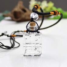 1 pieza Collar colgante de botella de vidrio morado, cordón ajustable, puede contener perfume/aceites esenciales, adecuado para mujeres, gran regalo para amigos y familiares