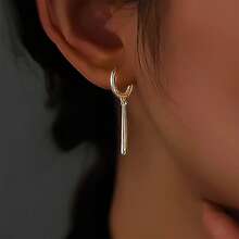 1pc 925 Sterling Silver One-Line Tassel Design Earrings For Women, Suitable For Daily, Party, Commuting, And Holiday Gifts