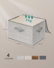 Storage Bins With Lids - 淺灰色 - 查看 4