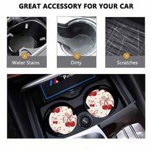2pcs Car Cup Coaster, Stylish & Durable Fast-Drying Car Cup Mat
