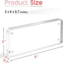 Vowcarol Photo Booth Frame 2x6 Picture Frame, Clear Acrylic Frame, Strong Magnetic 2x6 Acrylic Picture Frames, Free Standing Desktop Display- 1 Pack - 白色 - 查看 3