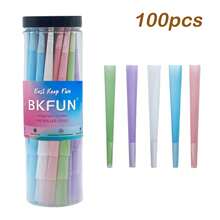 BKFUN 200/100/50/30/10 Stück BKFUN Drehpapier Kegel, natürliches vorgerolltes Drehpapier, King Size gerolltes Papier, Tipps & Verpackungsröhrchen enthalten, ultra dünnes & langsam brennendes Trompeten-Drehpapier, Raucherzubehör, Geschenkpackung für Feiertage
