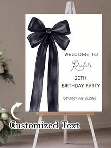 Customized Birthday Welcome Sign, Personalized Text Welcome Sign (Party Favor), DIY Birthday Sign (Garden Home Decor), Customized Bow Tie Wedding Anniversary Party Sign (Entrance Door Sign),Home Decor Living Room, Quinceanera Decor - Multicolor - View 2