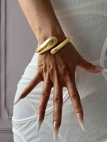 3pcs Minimalist Smooth Bangle Bracelet, Water Droplet And Chunky Bracelet Set, Gold Bracelet Set, Wide Bracelet,For Work, Daily,Party, Banquet, Ball Decor,Vintage And Unique Bracelets For Women's