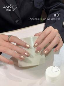 annies 6 Colors Luxury Coffee Brown Cat's Eye Nail Gel Polish Set With Soak Off UV LED Cat Eye Gel Polish Manicure Nail Art Kit - Nhiều màu - Xem 9