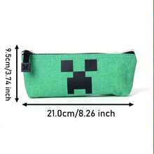 Microsoft 1 件  官方授权爬行者铅笔盒大容量便携式铅笔袋简约文具袋橡皮擦太阳镜化妆刷收纳盒零钱包钱包办公用品万圣节生日礼物 - Creeper Pencil Case - 查看 4