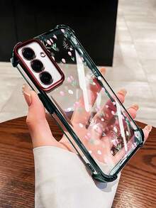 Phone Case For Samsung Galaxy S22+ S23+ S24+ S25+ S22 S23 S24 S25 Plus S22 Ultra S23 Ultra S24 Ultra S25 Ultra S25 Edge S23FE S24FE High-Definition Transparent Bottom Shell Soft TPU Silicone With Four-Corner Drop Protection Full-Screen Flower Tulip - 銀色 - 查看 8