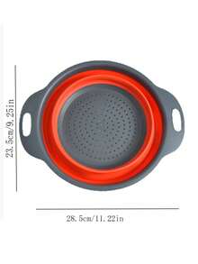 1 pieza Cesta de drenaje, Cesta de filtro circular plegable, Cesta de frutas, Bandeja de plástico, Utensilios de cocina de goma