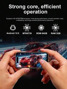 SERVO安卓智能手机，3GB+64GB双卡双待，支持4G LTE网络，全球最小手机，4.0英寸显示屏，GPS，WiFi，500W+200W双摄像头，超萌智能手机