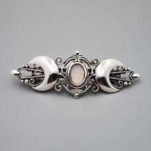 1pc Retro Witch Triple Moon Spring Clip Hair Accessory, Gothic Bohemian Style Hair Clip For Party, Women Hair Decoration, Claw Clips