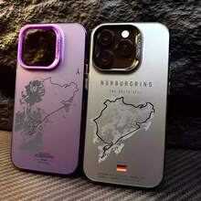 Funda de Teléfono de la Pista de Nurburgring de Alemania para 17 16 15 14 13 12 11 Pro Max 16 Plus 16E 17 Air, Cubierta Trasera a Prueba de Golpes - Negro-YYDSG1721 - Ver 3