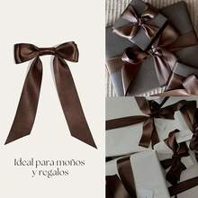 Rollo Listón De Tela Satinado 3.8cm Ancho y 45 Metros Largo.Para Decoración, Envoltura De Regalo, Manualidades, Flores Eternas, Cinta Para El Cabello, Moños, Arreglos Florales, Ramos yás. MARCA JACK BROTTHERS (Café) - Cafetería - Ver 4