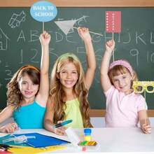 DBack To School Photo Booth Frame Iatable  Balloon Frame With 25pcs Photo Props 40Inch Large First Day Of School Selfie Photo Booth Backdrop Welcome Back To School Decorations Party Plies - Nhiều màu - Xem 5