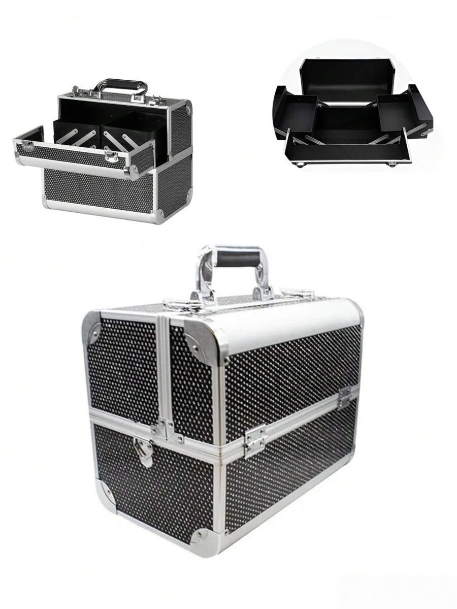 Professional Beauty Cosmetic Bag Case - Black - View 1