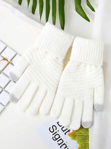 2pcs/Set Knitted Warm Hat And Gloves Set, Fashion Beanie And Gloves Suit For Men, Windproof Ear Protection, Thick Lining, Suitable For Cycling And Outdoor In Winter Winter Gear Winter Clothing