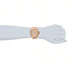 1pc Luxury Rose Gold Women's Watch, Elegant Fossil Style Multifunctional Wristwatch, High-Quality Stainless Steel Quartz Watch For Daily Wear AM4511 - Pink - View 5