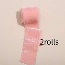 2 Rolls 1.5 Inch 1.5 Yards (3yards Total) Velvet Ribbon Frayed Edge Silk Velvet Ribbon Raw Edge Christmas Ribbon For Holiday Wreath Bow Decorations Gift Wrapping