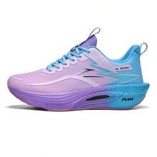 男士马拉松碳板科技跑鞋,轻便减震马拉松运动鞋,碳纤维青少年健身跑步鞋,时尚透气防滑耐穿运动休闲跑步鞋,软底经典渐变色运动鞋,舒适步行鞋 - 紫色 - 查看 13