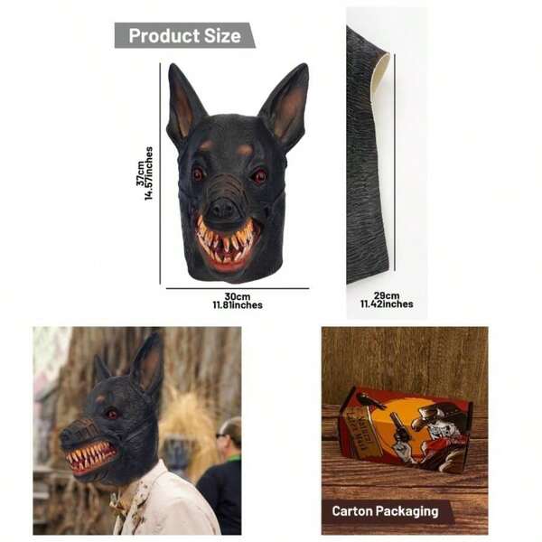 Dog Animal Latex Full Realistic Masks Fancy Dress Halloween Costume Party