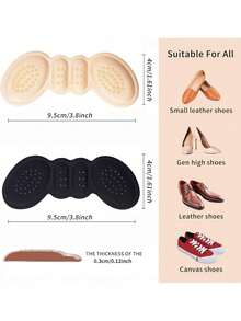 4 Pairs Anti-Slip Heel Pads For Shoes, Comfortable Heel Grips & Inserts For Women & Men, Prevent Rubbing & Blisters, Perfect For Shoes That Are Too Big, Shoe Liner Cushions