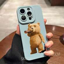 Teddy Bear Couple Cartoon Phone Case 16 15 14 13 12 11 Pro 13 XS XR X 8 15 16 Plus SE Soft Silicone Cover