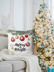 2 buc. fețe de pernă decorative cu imprimeu de Crăciun, cu elemente de Crăciun, pentru cameră, dormitor, sărbători, petrecere (fără inserție de pernă) (imprimare pe o singură față)