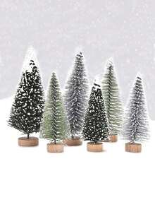 6 sztuk żywicy zimowe ozdoby świąteczne miniaturowe, kreatywne choinki na biurko, DIY sceny świąteczne rzemiosło na akcesoria dekoracyjne na imprezę świąteczną, Boże Narodzenie