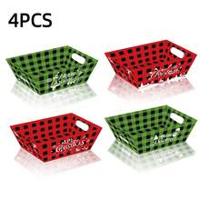 4pcs Christmas Gift Basket Set - Santa Claus Belt Cardboard Basket Bags, Christmas Party Favor Packaging Supplies, Christmas Candy Bags, Christmas Tree Baskets, Christmas Gift Bags, Christmas Gift Boxes - Multicolor - View 8