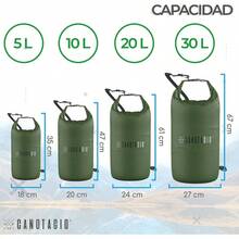 Canotagio Bolsa Impermeable. Mochila a Prueba de Agua para Senderismo y Deportes Acuticos. Bolsa Seca Disponible en 5, 10, 20 y 30 Litros. Dry Bag. Waterproof Bag Backpack Verde Militar, 5 Lts - Verde Militar + 5 Lts - Ver 4