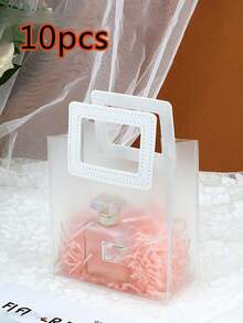 10 piezas/1 pieza Bolsa de tote redonda transparente y mate, bolsa de regalo del Día de San Valentín, bolsa de regalo de boda, bolsa de regalo de dama de honor con caramelos, bolsa de joyería, bolsa de regalo de dama de honor de boda, bolsa de regalo, bolsa de compras de ropa, bolsa de mano linda, bolsa de mano, bolsa de regalo reutilizable de PVC, bolsa de regalo de cumpleaños, bolsa de regalo de boda, bolsa de regalo del Día de San Valentín - Multicolor - Ver 21