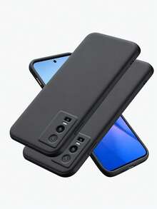 2 Fundas de teléfono de piedra arenisca negra, adecuadas para teléfonos Vivo, fundas de teléfono negras para teléfonos Realme, fundas de teléfono, fundas de teléfono, fundas de teléfono negras, fundas de teléfono minimalistas, fundas de teléfono de unicolor, fundas de teléfono TPU negras con función a prueba de golpes (a prueba de golpes de grado militar), fundas de teléfono delgadas, cubiertas de protección para teléfonos, carcasas de teléfono.