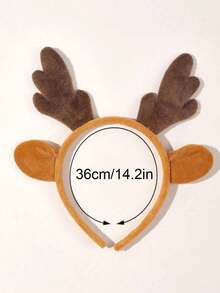 Christmas Cute Orange Deer Ear & Antler Plush Photo Prop Hair Hoop, Holiday Costume Accessory, Hair Accessory ,Christmas Costumes Holiday Essential ,Hair Band ,Diadema