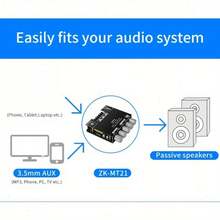 2.1声道音频功率放大器板，50W*2+100W，带高低音控制，适用于DIY音箱和家庭影院系统