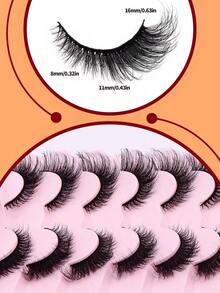 7 paires de faux cils style œil de chat et œil de renard, look naturel, doux et bouclés, extension de cils, style dessin animé, effet dramatique, convient pour le maquillage quotidien - Faux cils œil-de-chat - Voir 3