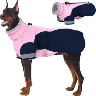 1 pieza Chaqueta para perro, abrigo de invierno cálido para perros con correa incorporada, chaqueta acolchada para mascotas con tiras reflectantes, traje de nieve aislado para perros, adecuado para perros pequeños/medianos/grandes, otoño/invierno
