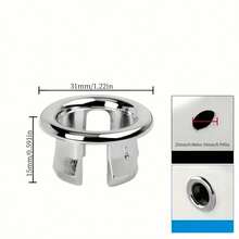 Anel de Transbordamento para Lavatório (1/3/5 Peças - Adequado para Furos de Drenagem com Diâmetro de 22-24mm), Tampa de Drenagem de Transbordamento, Anel de Transbordamento de Pia, Tampa de Transbordamento de Lavatório, Tampa Decorativa de Transbordamento para Banheiros e Pias de Cozinha, Decoração Doméstica - Embelezando Saídas de Drenagem, Durável e Fácil de Instalar, Adequado para Casas, Cozinhas, Escritórios, Dormitórios e Hotéis. - Multicolorido - Visão 12