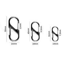 S-förmiger Karabinerhaken aus Zinklegierung, S-förmiger Doppelöffnungs-Karabinerhaken-Schlüsselanhänger, Ersatz-Reißverschlusszieherschlösser für Camping, Reisen, Angeln, Outdoor-Sport, Camping-Zubehör