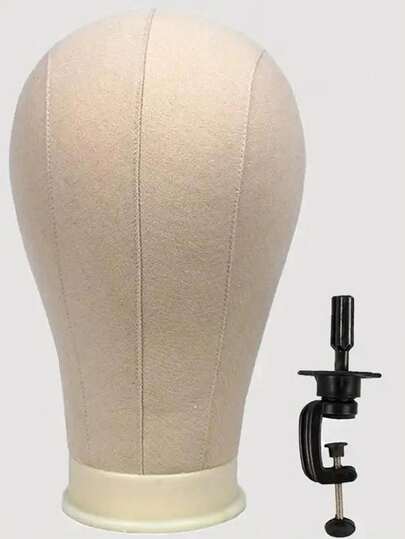 22 Inch Canvas Wig Head Model With Stand And Installation Holes, Suitable For Dynamic Wig Making, Low Irritation Canvas Wig Head Model For Women, Hair Styling, Wig Making And Display