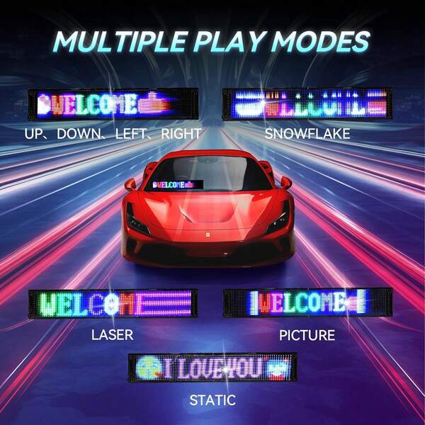 [Pantalla LED flexible y divertida] Letrero LED de 5V, pantalla flexible de ojo de diablo - Pantalla LED divertida con aplicación y control remoto, compatible con texto/imagen/automóvil DIY, regalo romántico del Día de San Valentín