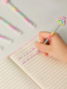 4/6 قلم شفاف بتصميم وحيد القرن كرتوني للبنات، قلم كتابة لطلاب المدارس، هدية قرطاسية للأطفال، جائزة مدرسية، قلم مائي - متعدد الألوان - مشاهدة 8