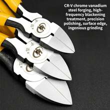 1 件斜口钳电线电缆剪侧剪平口钳手动工具 5/6/8 英寸剥线钳塑料钳 - 彩色 - 查看 3