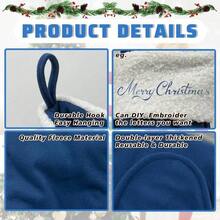 4Pack Stockings 20 Inches Large Vintage Merry Stocking Family Holiday Party Decor And Xmas Tree Fireplace Mantle Decor 4, Multi - Large - Navy Blue-grain-large + 6 - View 4