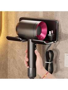 Luxury Advanced Bathroom Hairdryer Holder Organizer, Simple Wall Mounted Hairdryer Storage Rack - 黑色 - 查看 7