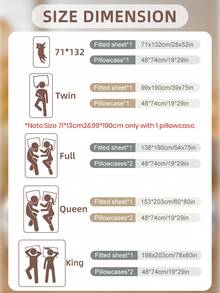 2/3pcs Printed Fitted Sheet Set, Bedding, Bed Sheets Set, Christmas Decorations, Soft And Comfortable Bedding, Skin-Friendly Bed Cover Set, Hallowen Decor, Fall Decor, Mattress Protector For Bedroom, Room Decor, For All Season, Fits Twin Full King Queen Size Bed, 1 Fitted Sheet And 2 Pillowcases, Machine Washable - Full Of Love - View 4