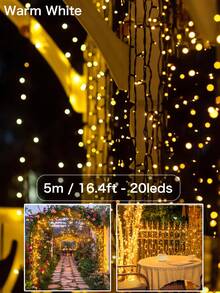 Solar String Lights, Home Lighting Christmas Decorative Lights, 5m/7m/12m/22m 20/50/100/200 LEDS Green Wire Fairy Starry String Lights,Solar Christmas Lights 8 Lighting Modes, Solar Lights Oudoor Waterproof For Tree Patio Yard Garden Christmas Parties Indoor Outdoor Xmas Tree Wedding Party Decoration - Black - View 17