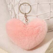 1 件心形仿貂皮毛球钥匙扣情人节情人汽车配件包袋饰品学校可爱哥特 Y2k 万圣节配饰教师节圣诞节礼物创意 - 淺粉色 - 查看 9